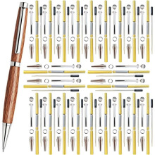 Kit de 20 Stylos Slimline - 7mm - Kit de Stylos Rotatifs pour Tournage sur Bois avec Recharges, Quincaillerie en Laiton et 5 Finitions pour Tournage