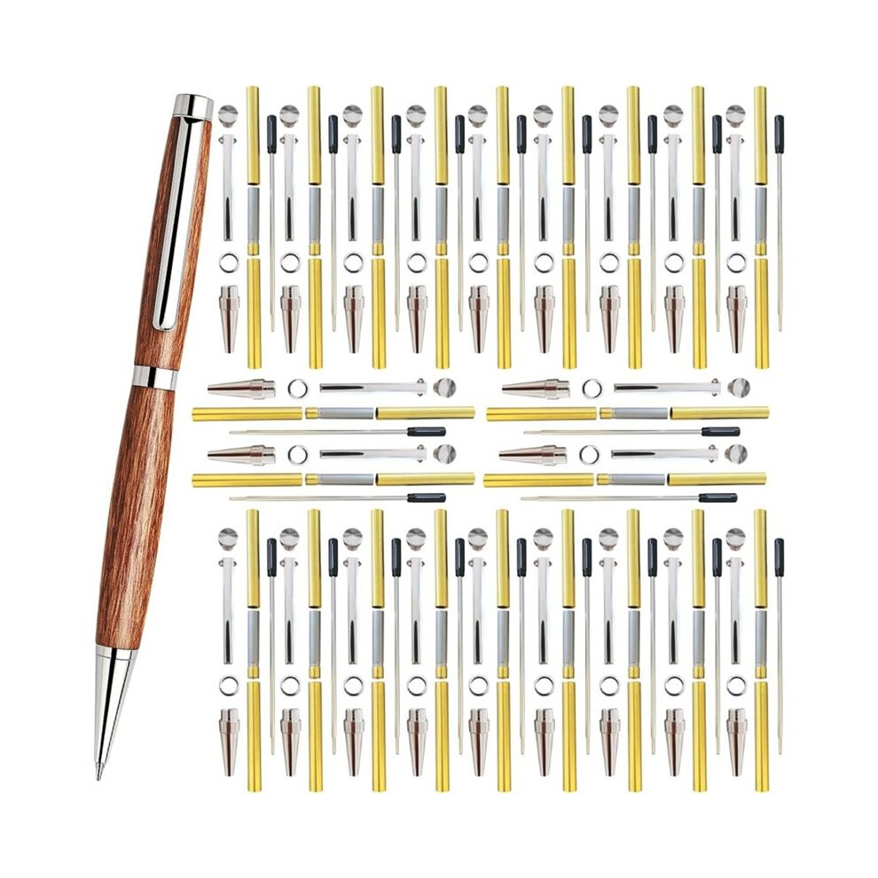 20Pack Slimline Pen Kit -7Mm Wood Turning Twist Pen Kits With Refills, Brass Hardware & 5 Finishes For Diy Lathe Turning 4711494790884