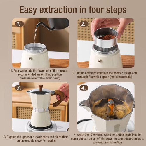 Espressokocher 300 ml silber Mokkakanne 2