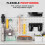 Oil Dual Funnel Holder Storage Rack Includes 2 Removable Drip Cups, Wall Mount Fluid Drain Funnel Kit Organizer Bracket 6