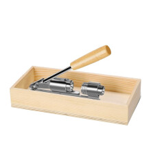 Pecan Nut Cracker Tool , Wood Handle Base with Rectangular Wooden Box Base for Walnuts, Chestnuts, Almonds
