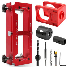 Door Hinge Jig and Door Lock Installation Kit,for Hinge Mortising From 2.5" to 5" and Types of Square, 1/4", 5/8" Radius