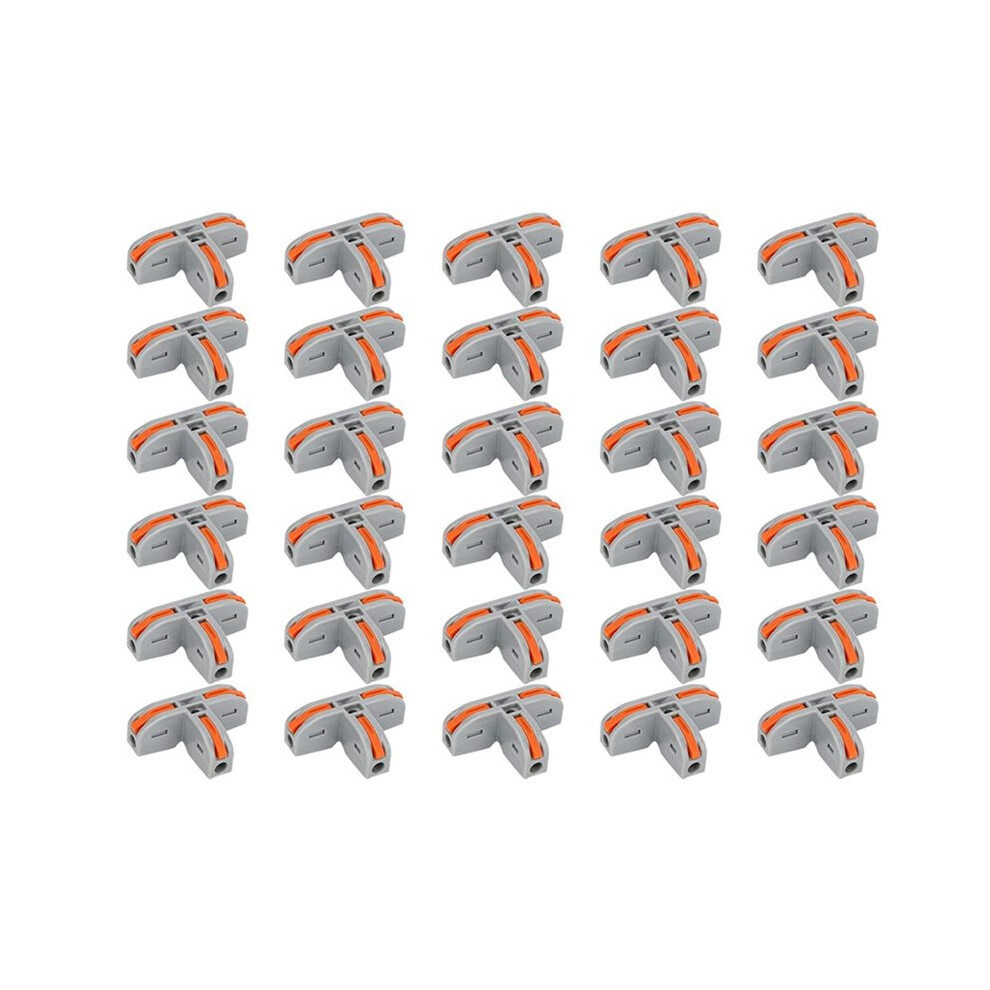 30Pcs T Shape Lever Nut Wire Connector, Quick Splitter 3 Way Electrical Connectors 4711672641069