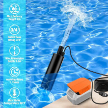 Cordless Submersible Pump Water Transfer Pump for 20V Battery Adapter for Pool Water Beds Car Washing Watering