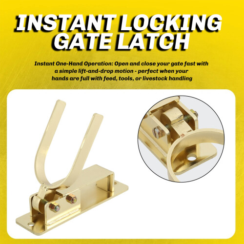 Instant Locking Gate  Heavy-Duty One-Hand Gate  for Farm, Ranch & Backyard Automatic Spring Lock 1