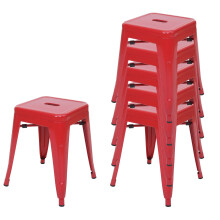6er-Set Hocker MCW-A73, Metallhocker Sitzhocker, Metall Industriedesign stapelbar