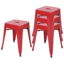 4er-Set Hocker MCW-A73, Metallhocker Sitzhocker, Metall Industriedesign stapelbar