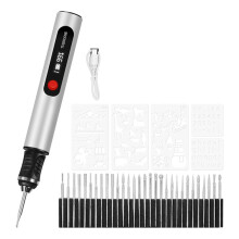 Engraving Pen,for Artists & DIYers - Engrave 50+ Surfaces - Beginner Friendly - Rechargeable - 30 Bits & Mastery Guide A