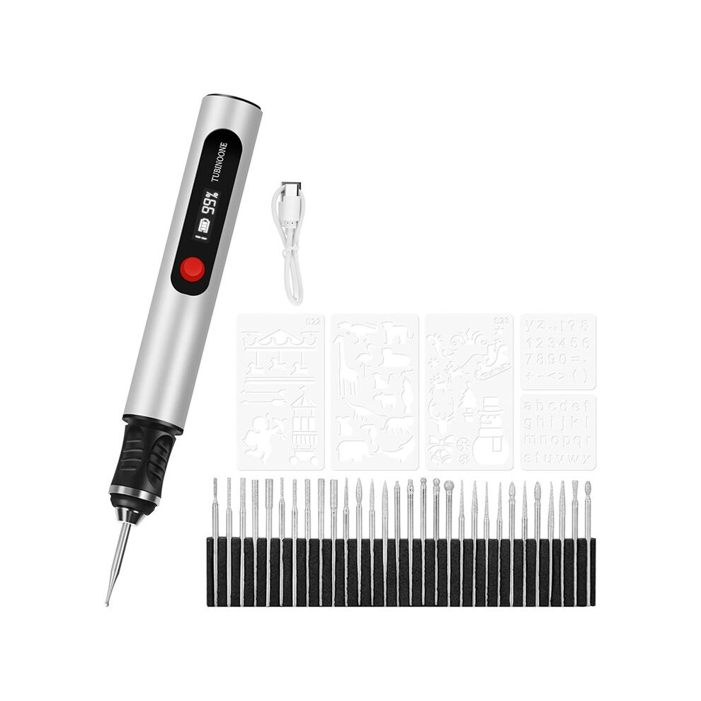 Engraving Pen,For Artists & Diyers - Engrave 50+ Surfaces - Beginner Friendly - Rechargeable - 30 Bits & Mastery Guide A 6033906265116