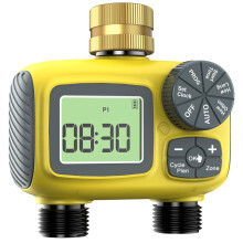 Minuterie D'Arrosage de Jardin à Écran LCD, Minuterie D'Arrosage à Deux Zones, Système de Contrôle D'Arrosage Automatique, Verrouillage Enfant,