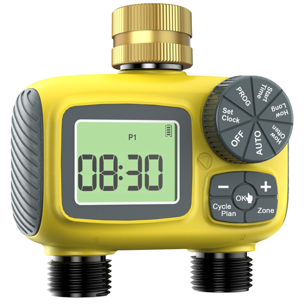 Lcd Display Garden Irrigation Timer Dual-Zone Water Timer Automatic Watering Control System Child Lock Rain Delay 4712273259158