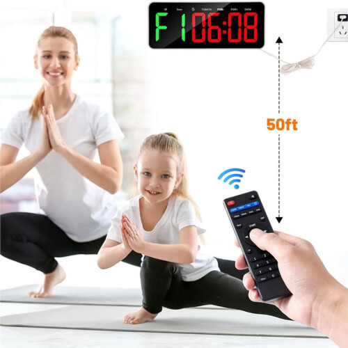 Gym Timer Clock for /FBG/EMOM - Large Workout Clock for Home Gym with Remote Control, Count Down &  EU Plug 2