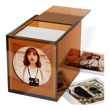 Acrylic Frame & Photo Storage Box for I-Type/600/SX-70/Instax Square Film, 4.2''X3.5'' Film Frame