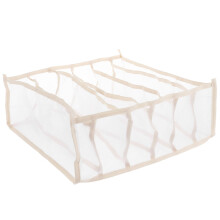 3Pcs Beige Socks Storage Box Underwear Organizer Multiple Grids