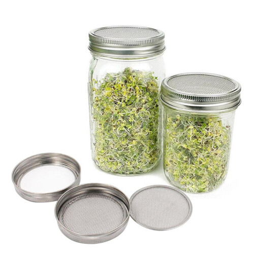 2Pièces Couvercles Germoirs Filtrants Acier Pour Germination Bio 1