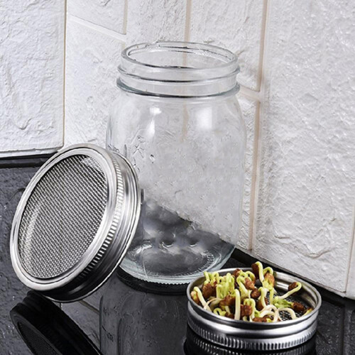2Pièces Couvercles Germoirs Filtrants Acier Pour Germination Bio 2