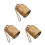 3Pièces Cloches Fer Rustique Toile De Jute Suspendue 9