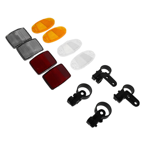 2Sets Cycling Reflectors Set Waterproof Plastic Front Rear Warning Kit 2