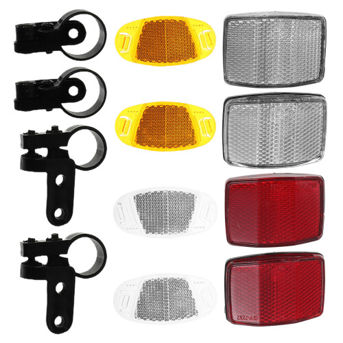 2Sets Cycling Reflectors Set Waterproof Plastic Front Rear Warning Kit 1