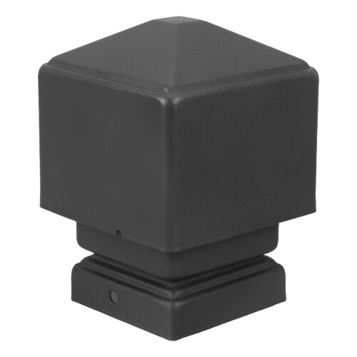 2Pcs Dark Grey Metal Pyramid Fence Post Caps Square Railing End Covers