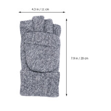 2Pairs Durable Light Grey Knitted Half Finger Gloves for Weightlifting