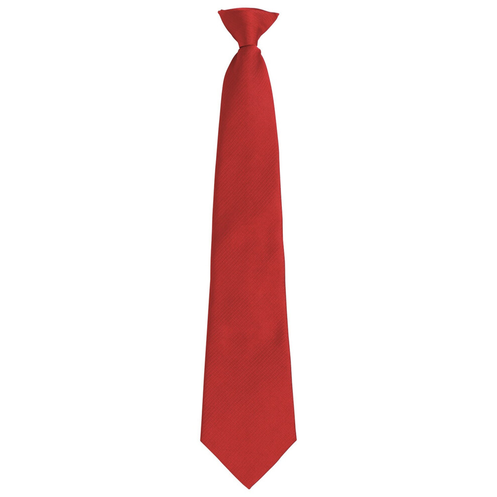 Premier (One Size, Red) Unisex Adult Colours Fashion Plain Clip-On Tie
