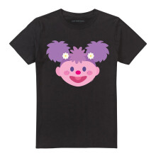 (S, Black) Sesame Street Unisex Adult Abby Cadabby Kawaii Face T-Shirt