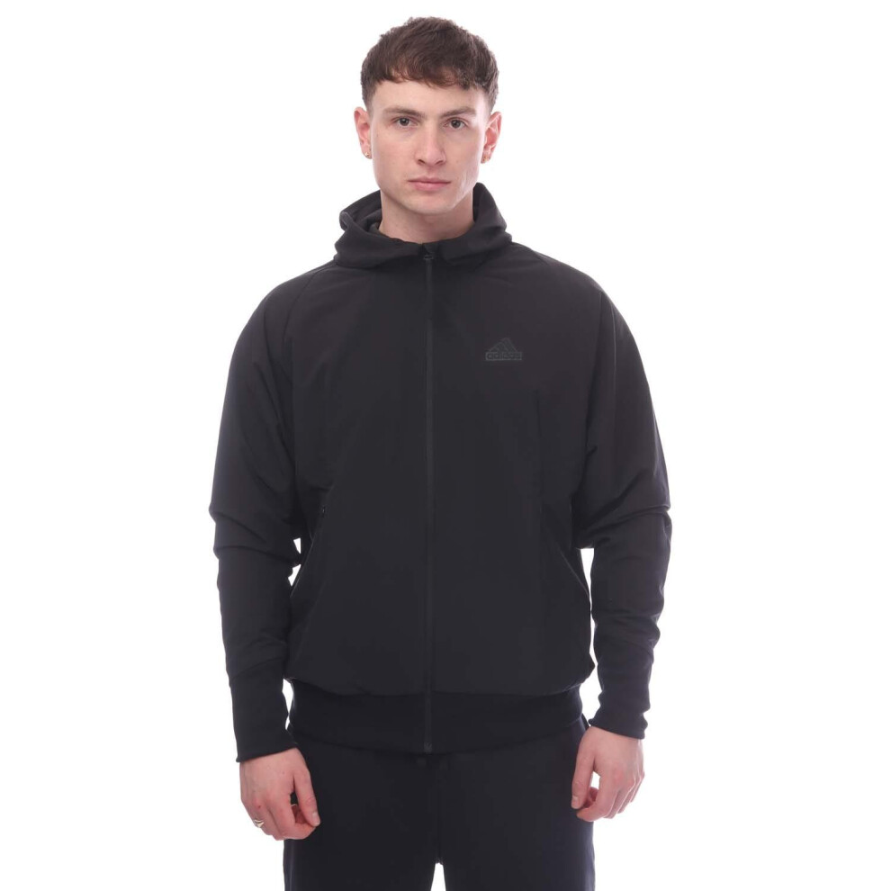 Adidas (Xl, ) Mens Z.n.e. Woven Full Zip Hoodie Black