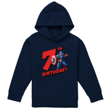 (7-8 Years, Navy) Captain America Childrens/Kids Pull Over 7th Birthday Hoodie