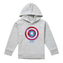 (12-13 Years, Athletic Heather) Captain America Childrens/Kids Drip Shield Pull Over Hoodie
