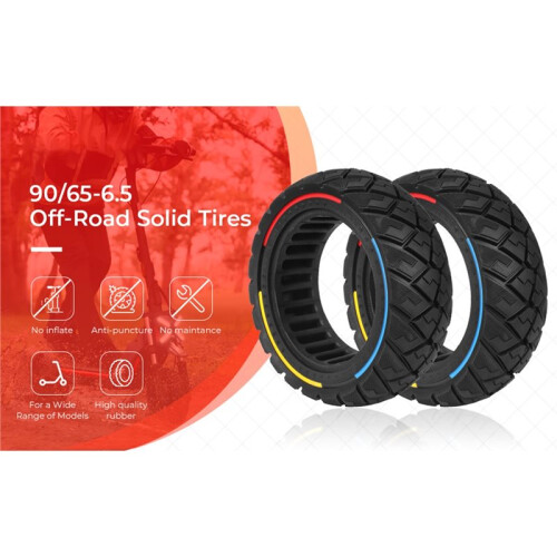 2 PCS 11 Inch Scooter Rubber Tires 90/65-6.5 Solid Tire for  Thunder Speedual  Zero 11X Kaabo Wolf 2