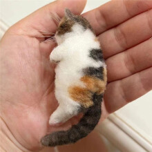 Poke Cat DIY Keychain Felting Kit for Beginners, Set,Handmade Simulation Cat Material Bag,Gift for Kids & Adults