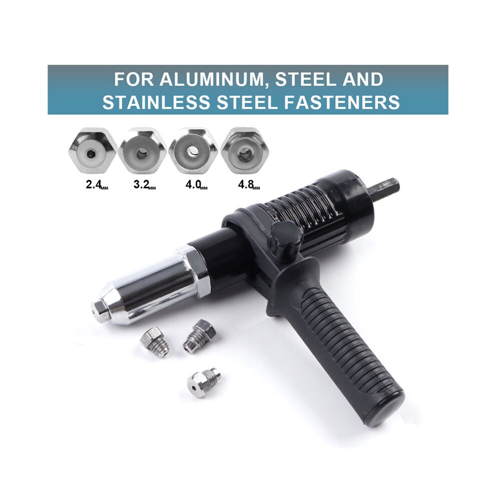 2.4-4.8 Mm Effort-Less Electric Rivet Adapter Kit High Efficiency Cordless Home Riveting Nut Machine Tool 4712273217011