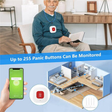 Tuya WLAN-Notrufknopf für Senioren mit App-Benachrichtigung, Lebensalarmsystem, Seniorenüberwachung, Pflegepersonal-Pager