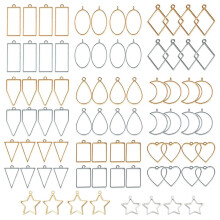 80 St Olika öPpna Metallramar för Hartspressade Ramberlocker ÖRhäNgen och Halsband Tillverkning Av Ramar (Guld och Silver)