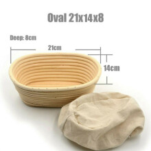 Oval Bread Proofing Proving Basket Rattan Dough Banneton Baguette Brotform Tools-21x14x8cm