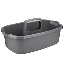 Plastic Storage Basket Portable Shower Caddy Tote Organizer Basket with Handle for Bathroom, Bedroom, Kitchen Dark Gray