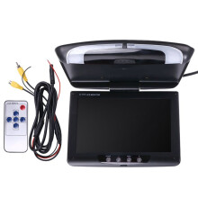 Moniteur de Toit de Voiture Écran LCD Rabattable Écran Vidéo Multimédia Supérieur Monté sur le Toit, Plafond de Voiture Noir