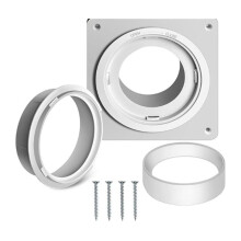 Piastra A Parete per Sfiato Asciugatrice con Tubo Flessibile(4 Pollici 8 Piedi),Kit Connettore Sfiato Asciugatrice Twist Lock,Flangia Connettore