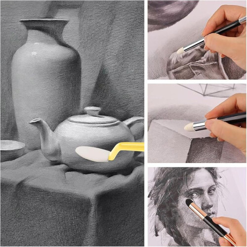 46pc Art Blending Stump Sketch Drawing Tools, Double Headed Drawing Art Blender Pencil Sketch Scraper Tools for Blending 2