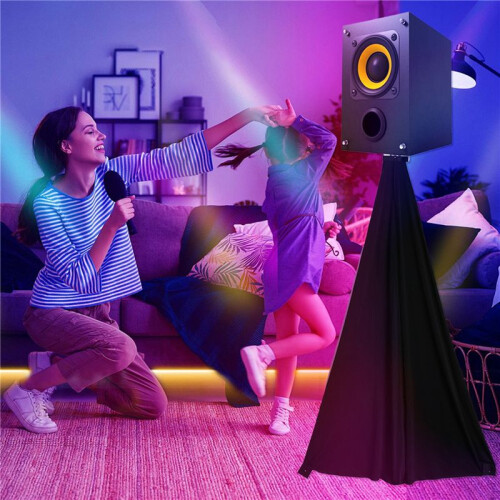 Universal Dj Light Speaker Stand Skirt Tripod Scrim Cover with Stretchable Polyester Material, 2 Pcs 1