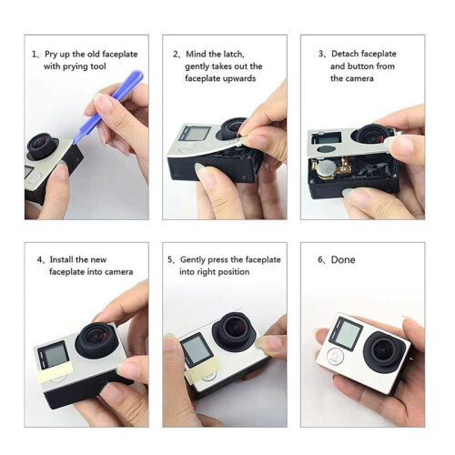 Front Cover Faceplate Frame Housing Replacement for  Hero 4 Camera,Repair Part Front Shell Case Cover 1