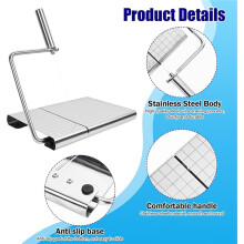Soap Cutter for Handmade Soap, Stainless Steel Soap Cutter with Scale,Adjustable Soap Slicer Cutting Tool for DIY Making