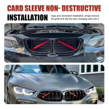 Front Grill Inserts Trims for 5 6 7 Series X1 X2 Grille Decorative Strips V Bar Brace Trim Covers Accessories Red