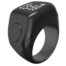 Ring Heart Rate Monitor, Blood Oxygen Level, Pedometer, Finger-Worn Multi-Function Counter with  Black