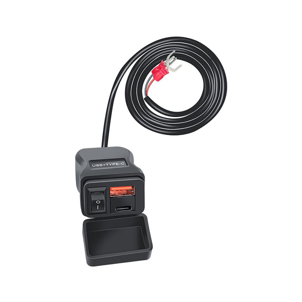 Motorcycle Usb Charger Qc3.0 Handlebar Fast Charging Waterproof 12V Socket Adapter With Voltmeter Motorcycle Tools 4711331968780