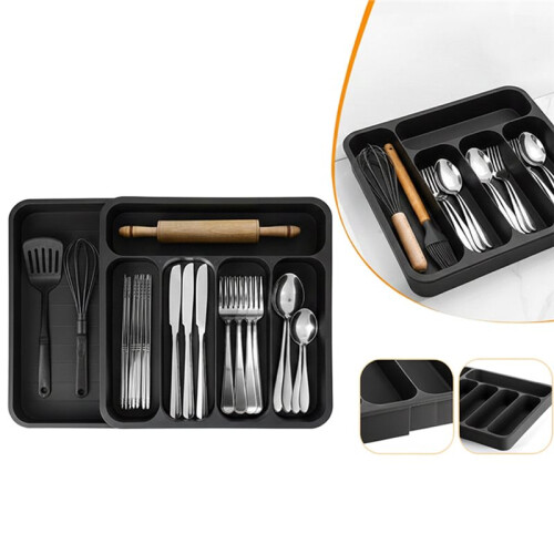 Expandable Cutlery Drawer Organizer Adjustable Utensil Tray 6 Compartment Flatware Storage Divider Kitchen Organization 2