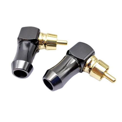 Conector RCA de 6 Uds, Conector de Audio Macho, Codo de Ángulo Recto de 90 Grados, Conector de Terminal de Altavoz para Soldar Cable de Vídeo