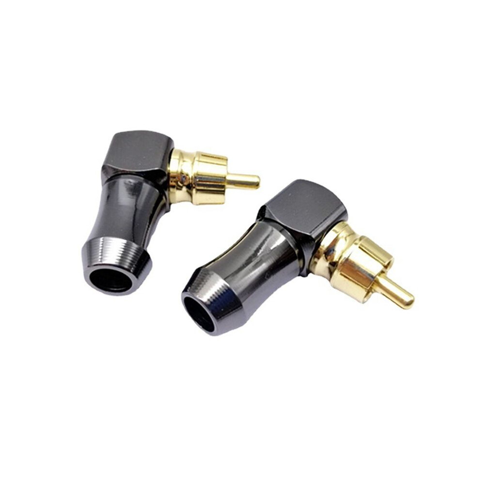 6Pcs Rca Connector Audio Plug Male 90 Degree Right Angle Elbow Speaker Terminal Conector For Soldering Video Cable 6034021352149