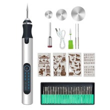 Engraving Pen, Engraving Pen for Metal, Wood, Glass and Plastic, Professional Engraving Pen Kit Engraving Tool Silver